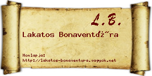 Lakatos Bonaventúra névjegykártya