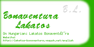 bonaventura lakatos business card